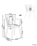 Beliani Chaises de Salle à Manger en Matière Synthétique et Cuir PU Noires Lot de 4 Morill