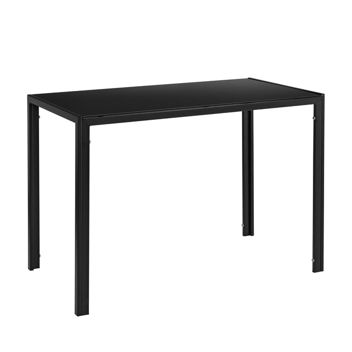 Table de Salle à Manger Design Meuble Minimaliste pour Cuisine Salon Plateau en Verre Pieds en Acier 105 x 60 x 75 cm Noir Table de Salle à Manger Design Meuble Minimaliste pour Cuisine Salon Plateau en Verre Pieds en Acier 105 x 60 x 75 cm Noir
