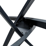 GOLDFAN Table à Manger en Verre Table Ronde Salle à Manger avec Pieds en Métal de Cuisine 80 cm, Noir