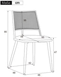 Merax Lot de 2 Chaises de Salle à Manger, Chaises de Cuisine avec Siège en Polyuréthane et Dossier en Rotin, Chaise Rembourrée pour Salle à Manger, Salon et Chambre à Coucher, Pieds en Métal, Beige