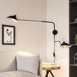 DESHOME Applique Murale avec Bras Articulé de Prise Noir 120cm Lampe Murale Industrielle Vintage Intérieur Longue Lumière Murale avec Câble et Interrupteur, pour Salon/Chevet/Bureau/Chambre d'Enfant