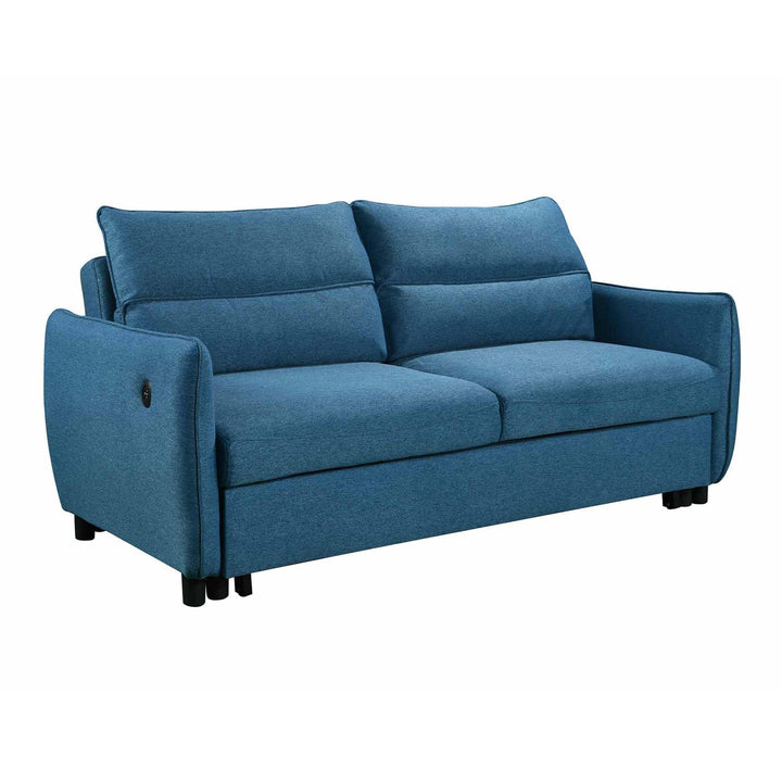 Mobilier-Deco Arlen - Canapé Convertible 3 Places en Tissu Bleu