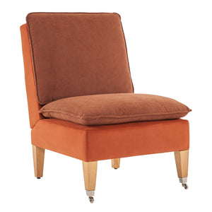 SEPNINE Fauteuil de Salon Moderne en Velours CôTelé, Rembourré sans Bras, Coussin épais, Cadre en Bois, avec Deux Roues, Convient pour Le Salon, La Chambre à Coucher, Le Balcon, La Zone de Réception