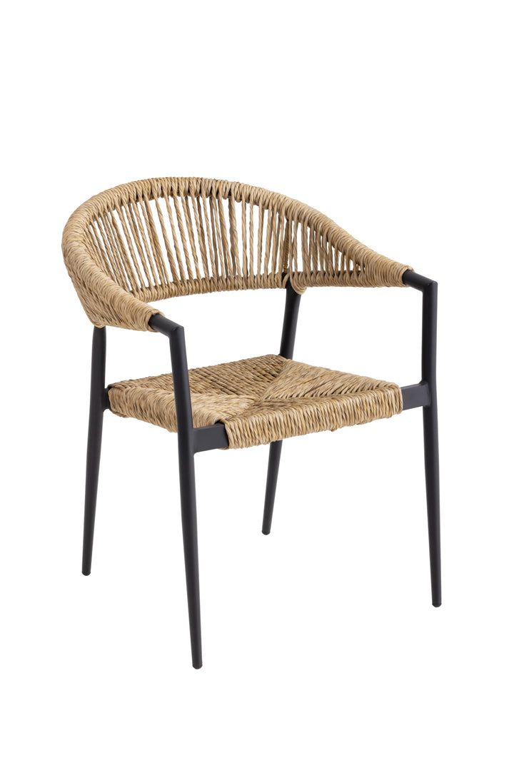 METRO Professional Fauteuil de terrasse Lario, Rotin PE/Aluminium, 57 x 64 x 79 cm, Résistant aux intempéries, avec Accoudoirs, Beige/Noir METRO Professional Fauteuil de terrasse Lario, Rotin PE/Aluminium, 57 x 64 x 79 cm, Résistant aux intempéries, avec Accoudoirs, Beige/Noir