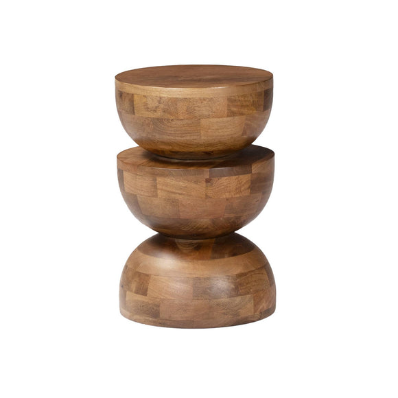 sweeek - Table d'appoint. Bout de canapé. Table de Chevet. Tabouret en Bois de manguier. Noyer. Sita. Ø30 x H 45cm