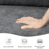 Vesgantti Canapé 2 Places en Tissu Velours Gris, 165cm Style Moderne Scandinave pour Salon, Appartement, Petit Espace, Pieds Bois Massif, 168x88x75