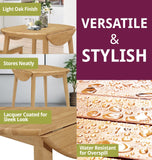 Hallowood Furniture Ledbury Petite Table de Salle à Manger Ronde Pliante en Bois Finition chêne, Table de Cuisine, Table à Manger, Table de Salle à Manger pour la Maison et Le café