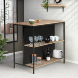 IDMarket - Ensemble Table de Bar îlot Detroit et 2 tabourets Design Industriel