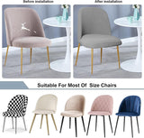 Lot de 2 housses de chaise de salle à manger en velours extensible pour chaises modernes du milieu du siècle, bordeaux