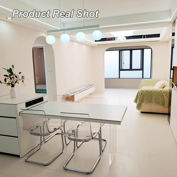 Chaise de salle à manger moderne en acrylique transparent avec cadre en métal, design minimaliste pour salle à manger, salon, bureau – Assise et dossier orange élégants