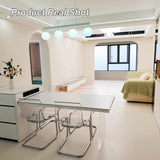 Chaise de salle à manger moderne en acrylique transparent avec cadre en métal, design minimaliste pour salle à manger, salon, bureau – Assise et dossier orange élégants