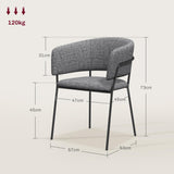 HOMCOM Lot de 2 chaises de Salle à Manger Chaise de Cuisine Pieds en Acier, Assise rembourrée, pour Salle à Manger, Salon, Cuisine, dim. 57L x 53l x 73H cm Gris