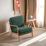 Fauteuil de salon vintage avec accoudoirs et confortable - Fauteuil TV - Fauteuil de lecture - Fauteuil de relaxation avec structure en bois - Fauteuil rembourré pour salon, chambre à coucher