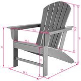 TecTake 800814 Chaise de Jardin Extérieur Design Adirondack Forme Ergonomique Résistant aux Intempéries Charge Max. 120 Kg – Diverses Couleurs (Gris-Gris)