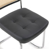 Generisch FRH0033-34 Lot de 2 chaises de salle à manger cantilever Charge maximale 130 kg (Noir)