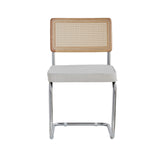 HJhomeheart Lot de 2 chaises de Salle à Manger Scandinaves, Chaises à Manger Pieds Chromés, Chaise Cantilever, Chaises de Bureau, Chaises Modernes (Blanc)