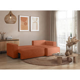 LOUNGITUDE - Canapé d'angle Convertible réversible avec Coffre en Velours côtelé Terracotta
