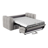 Mobilier-Deco Daria - Canapé 3 Places Convertible rapido en Tissu matelassé Gris Matelas 14 cm