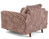 Lisa Design - Rune - Fauteuil zèbre en Velours, Marron/Blanc