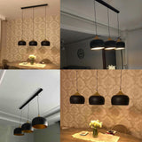 bamyum Lot de 3 Suspension Luminaire Moderne en Metal, Lustre Salle à Manger Ronde de 30 cm, Lustre Cuisine E27 en Métal, Plafonnier, Lampe pour Chambre, Salon, Couloir, Noir