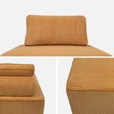 sweeek - Chauffeuse pour canapé modulable Velours côtelé Moutarde avec Un Coussin