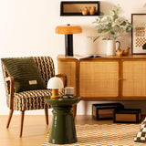 Atmosphera Créateur d'Intérieur - Table d'Appoint Totem Jaya en Métal Vert - Table pour Chambre, Salon, Entrée - D38cm