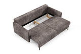 LIKMA Canapé 3 Places Mara 209 cm avec Fonction Lit et Coffre de Rangement, Canapé-Lit en Velours Vert Bouteille Fresh 13, Sofa Convertible Moderne, Couchage d'Appoint, Banquette