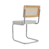 HJhomeheart Lot de 2 chaises de Salle à Manger Scandinaves, Chaises à Manger Pieds Chromés, Chaise Cantilever, Chaises de Bureau, Chaises Modernes (Blanc)