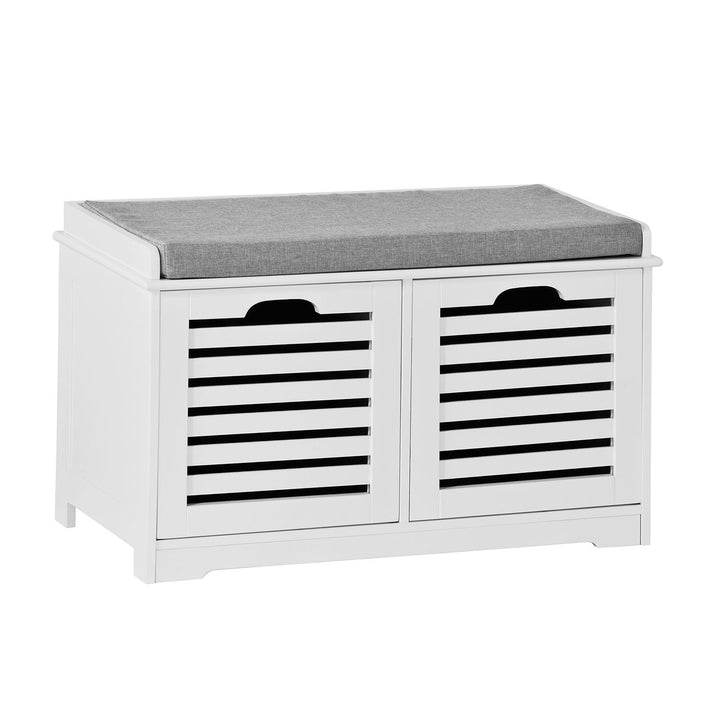SoBuy Banc Chaussures Entrée Rangement - Meuble à Chaussures avec Coussin Rembourré et 2 Paniers - Banc d’Entrée en Bois pour Couloir - 71x34x43cm, Blanc, FSR23-K-W SoBuy Banc Chaussures Entrée Rangement - Meuble à Chaussures avec Coussin Rembourré et 2 Paniers - Banc d’Entrée en Bois pour Couloir - 71x34x43cm, Blanc, FSR23-K-W