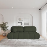 mb-moebel Canapé Confortable avec Fonction Sommeil, Revêtement Bouclé élégant, (LxHxP):210x88x104 cm - Fluffy en Bouclette (Vert foncé (Arena 12))
