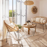 Atmosphera - Fauteuil Keko en métal et rotin