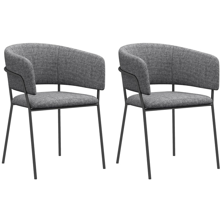 HOMCOM Lot de 2 chaises de Salle à Manger Chaise de Cuisine Pieds en Acier, Assise rembourrée, pour Salle à Manger, Salon, Cuisine, dim. 57L x 53l x 73H cm Gris HOMCOM Lot de 2 chaises de Salle à Manger Chaise de Cuisine Pieds en Acier, Assise rembourrée, pour Salle à Manger, Salon, Cuisine, dim. 57L x 53l x 73H cm Gris