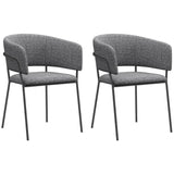 HOMCOM Lot de 2 chaises de Salle à Manger Chaise de Cuisine Pieds en Acier, Assise rembourrée, pour Salle à Manger, Salon, Cuisine, dim. 57L x 53l x 73H cm Gris