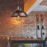 iDEGU Suspension Luminaire E27 Lustre Plafonnier Industriel Ø 33CM Noir Lampe Suspension Vintage pour Salon, Cuisine, Restaurant, Café et Bar (Z Rouille - 33CM)