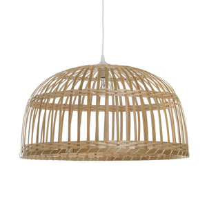 LUSSIOL Luminaire Phuket 60, suspension bambou, 60 W, naturel, ø 60 x H 33 cm