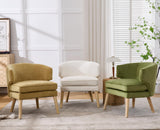 DAYALANE Fauteuil Salon avec Double Coussin Chaise de Relaxation en Chenille avec Pieds en Bois Fauteuil de Loisirs Confortable pour Chambre, Jaune