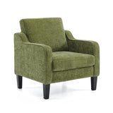 VINGLI Chaise d'appoint vert olive pour salon, chambre à coucher – Fauteuil moderne du milieu du siècle, siège rembourré confortable pour appartement, salle d'attente