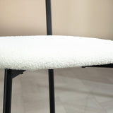 HOMCOM Lot de 2 chaises Salle à Manger Chaise de Cuisine Vintage Chaise de Salon rembourrée avec Assise Effet Bouclette, Dossier courbé Effet Bois pour Salon, Salle à Manger, Chambre, crème et Marron