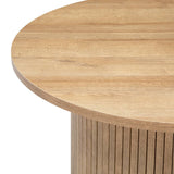 Atmosphera Créateur d'Intérieur - Table Basse Colva Effet Bois - Table d'Appoint pour Chambre, Salon, Bureau - Plateau Déperlant - D70cm x H40cm