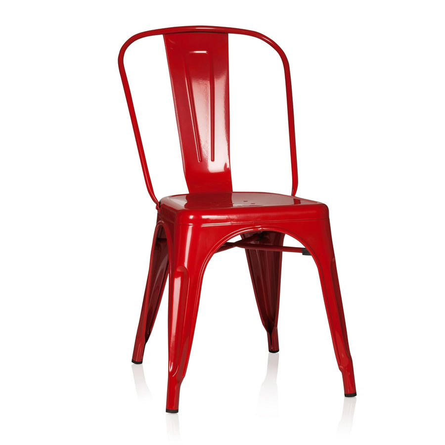 hjh OFFICE 645021 Chaise bistrot VANTAGGIO Comfort Métal Rouge, Style Industriel, empilable hjh OFFICE 645021 Chaise bistrot VANTAGGIO Comfort Métal Rouge, Style Industriel, empilable