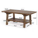 TRIBEWOOD Table Basse 120 cm pour Salon, Table Cocktail Centrale de Style Ferme avec Pieds en Bois Solides, Montage Facile
