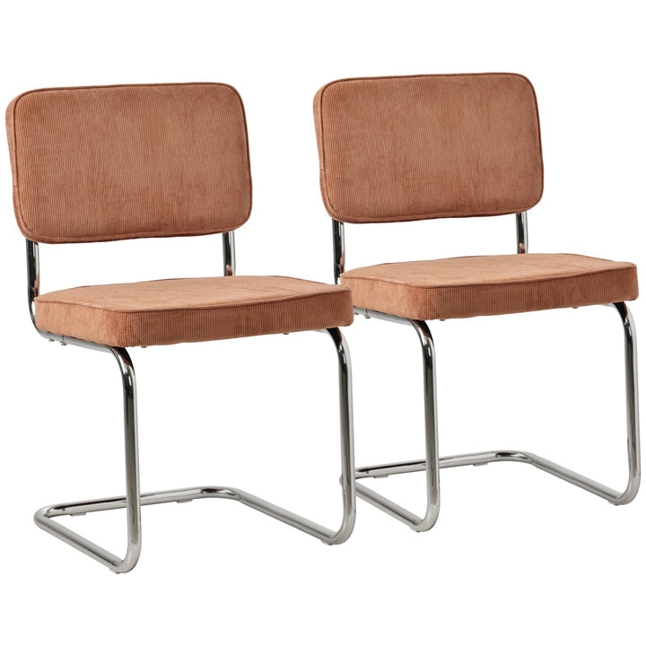 Happy Garden Lot de 2 chaises Cantilever Maria en Velours côtelé Terracotta, Rembourrage Mousse, Structure en Acier Gris - Design Moderne, Allure Vintage, chaises Table à Manger, Bureau et Chambre Happy Garden Lot de 2 chaises Cantilever Maria en Velours côtelé Terracotta, Rembourrage Mousse, Structure en Acier Gris - Design Moderne, Allure Vintage, chaises Table à Manger, Bureau et Chambre