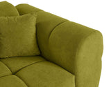 Lisa Design - Ray - canapé Droit 3 Places en Tissu texturé, Vert