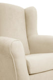 Sueños ZZZ Carla Fauteuil à oreilles tapissé en tissu anti-taches Couleur beige 104 x 77 x 75 cm Idéal pour lire, regarder la télévision ou allaiter