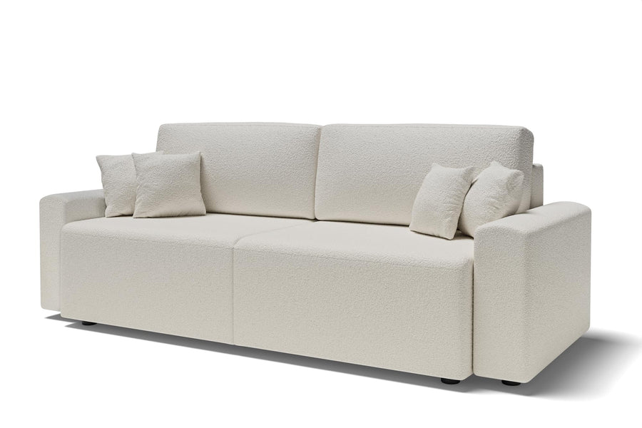 BAÏTA Canapé Droit Milo 3 Places en Tissu Bouclette Blanc BAÏTA Canapé Droit Milo 3 Places en Tissu Bouclette Blanc