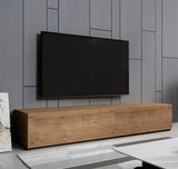MB Muebles Bonitos, Meuble TV avec Pieds Aitana M2 pour Salon Moderne, Meuble Modulaire, Porte en PVC Mat, Structure en Mélamine Mate, Couleur Chêne, 180x32x40 cm