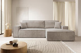 Selsey FARESE New - Canapé d'angle - 267 cm - en L avec Coffre de Rangement canapé Droit en Velours côtelé Beige