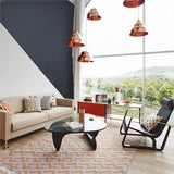 Table basse triangulaire moderne avec plateau en verre et base en bois – Petite table basse abstraite pour salon, bureau à domicile