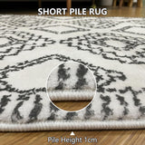 Leesentec Tapis Salon Chambre à Poils Courts,Super Doux Dessous AntidéRapant, Abstrait Decoration Maison Grand Interieur Moquette,Paillasson Exterieur Entree,Ivoire/Noir,200x250cm