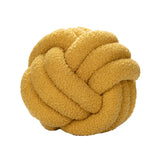YT-KOKE Sherpa Fleece Round Knot Ball Pillow, Coussin Ddécoratif Knot pour Canapé-lit Chaise Sol, Oreiller Décoratif Jeté, Coussin Rond pour Les Copines Jouant à la Photographie (Yellow,22cm)